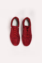 Jackols Suede Trainers - SHOES, Maroon