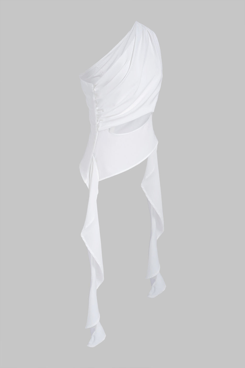 Jackols One Shoulder Tank Top - WHITE