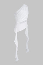 Jackols One Shoulder Tank Top - WHITE