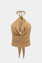 Jackols Halter Neck Cami Top - ORANGE YELLOW