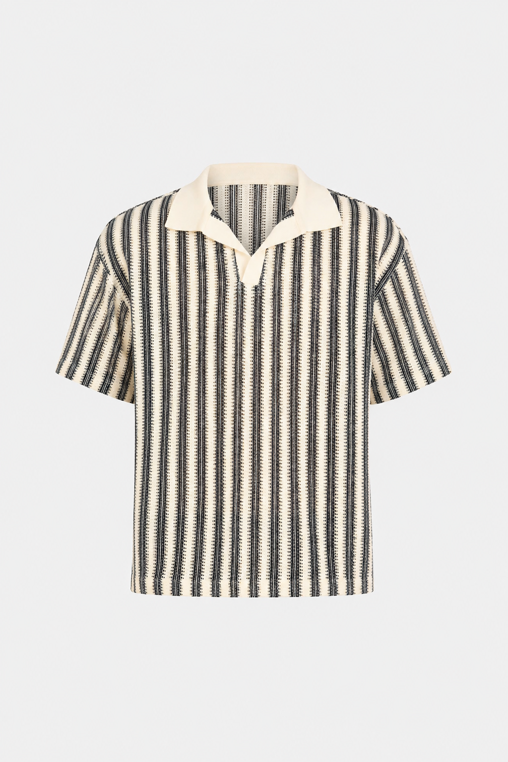 Jackols Boxy Fit Jacquard Shirt - Off-White