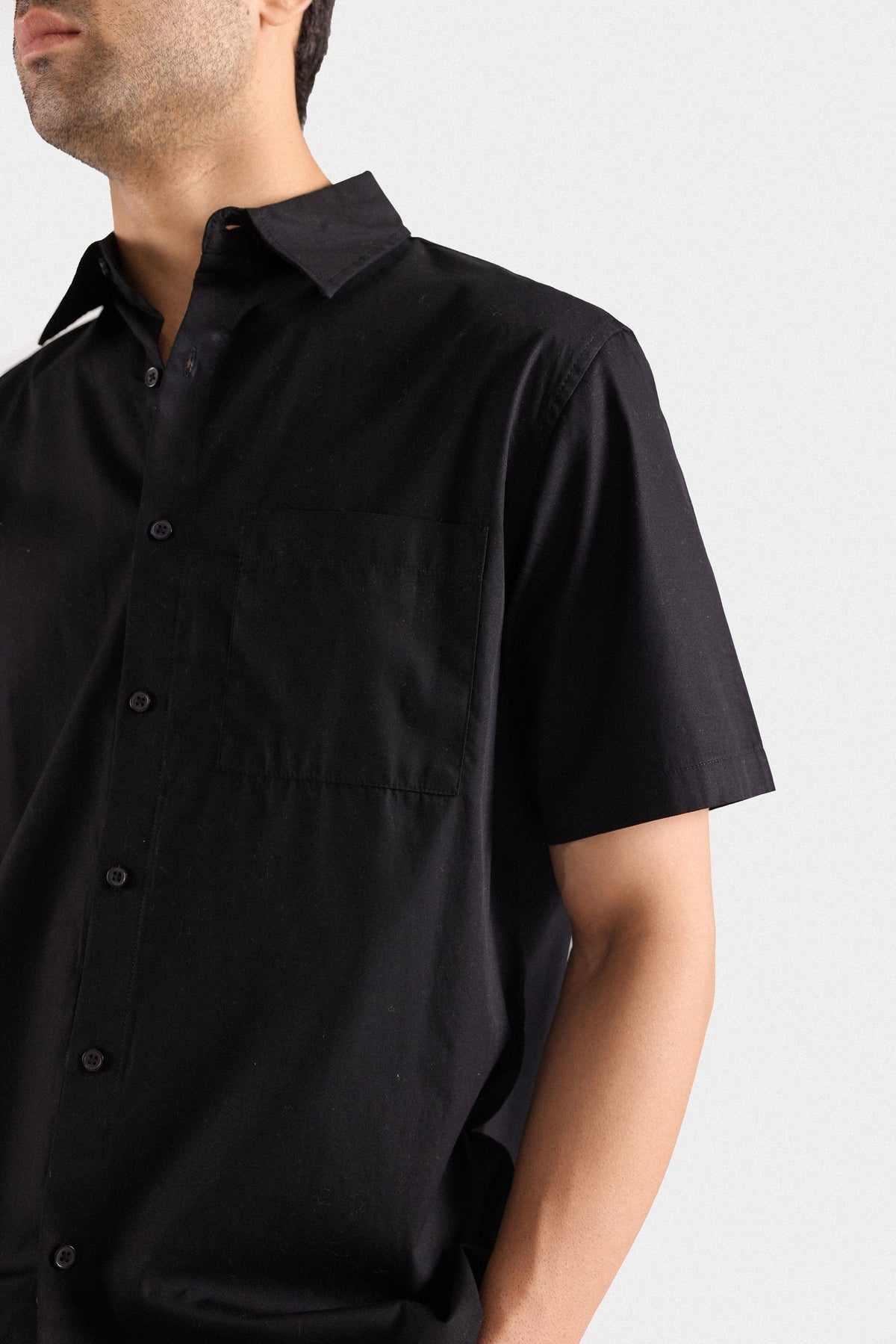 Jackols Basic Cotton Shirt - Black