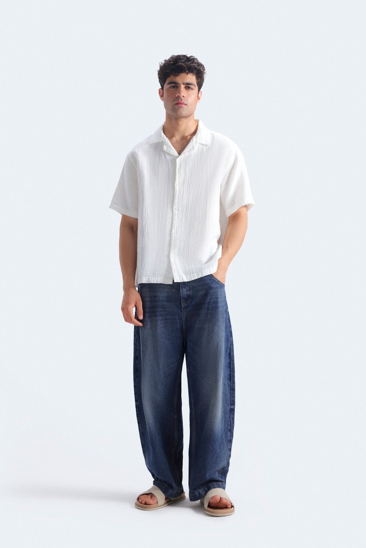 Jackols Textured Resort Shirt - SHIRTS, Plain, White