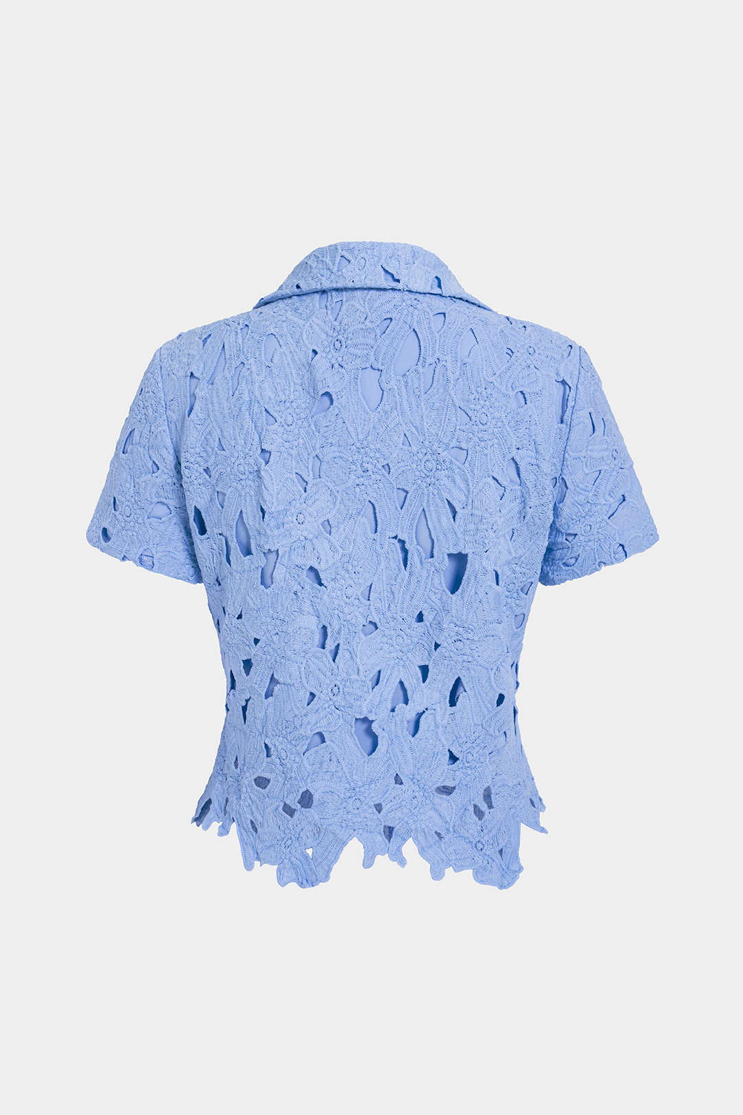 Jackols Lace Hollow Out Top - Split-Set Top, [CODE: APPLACE14] LACE REVERIE, BLUE